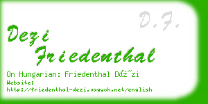 dezi friedenthal business card